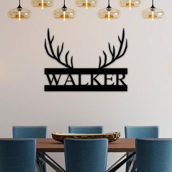 Custom Metal Deer Head Sign, wall hanging, deer sign, home decor, custom name sign, custom home decor, wall art, wildlife,Deer Antlers,gift - Thegiftio UK