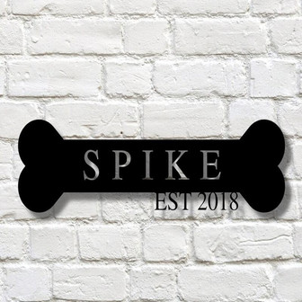 Custom Metal dog bone Sign, Dog Name Metal Sign, Personalized Pet Name Sign, Door Hanger, Outdoor Metal Sign, Gift for dog mom,Monogram Sign - Thegiftio