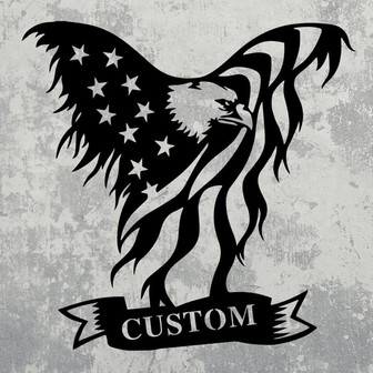Custom Metal Eagle Sign, wall hanging, Eagle sign, American Flag , custom name sign, custom home decor, personalized,birthday gift,wall art - Thegiftio