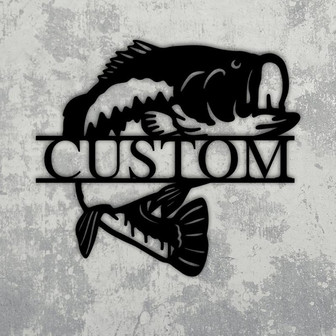 Custom Metal Name Sign, fisherman gift, Housewarming Gift, Fishing shop, Custom Metal Sign,Outdoor Metal Sign, fishing camp, fish decor,bass - Thegiftio UK