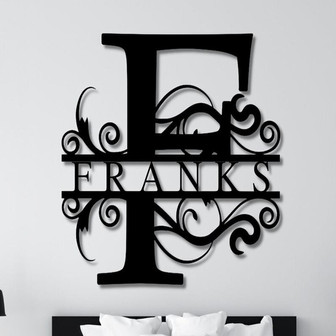 Custom Metal Name Sign, Family Name Metal Sign, Personalized Last Name Sign, Door Hanger, Outdoor Metal Sign, Wedding Gift, Monogram Sign - Thegiftio UK