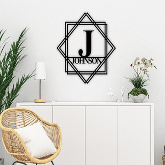 Custom Metal Name Sign, Family Name Sign, Personalized Last Name Sign, Door Hanger, Outdoor Metal Sign, Wedding Gift, Monogram Sign - Thegiftio UK