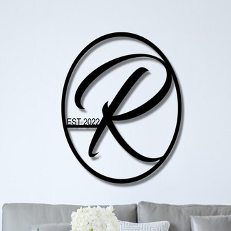 Custom Metal Name Sign, Family Name Metal Sign, Personalized Last Name Sign, Door Hanger, Outdoor Metal Sign, Wedding Gift, Monogram Sign - Thegiftio UK