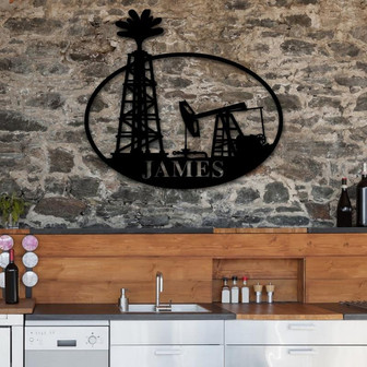 Custom Metal Name Sign,Oil rig,Oil,Oil Field,Offshore, Custom Metal Sign,Outdoor Metal Sign,Gift,oil rig sign,Personalized home decor,sign - Thegiftio UK