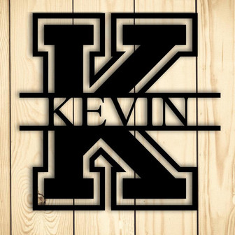 Custom Metal Sign, family name sign, custom metal hanging,Last Name Metal Sign,Split Monogram Sign,Housewarming gift,sport fan, man cave,art - Thegiftio