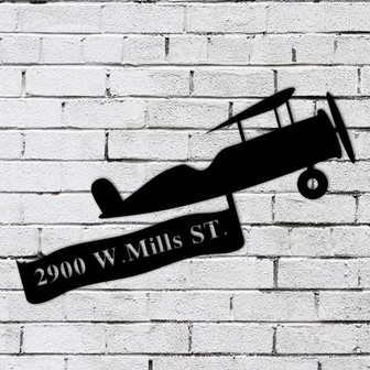 Custom Metal Sign, Airplane, House Numbers,Address sign, family name sign, door sign, custom sign, wall art, custom wall sign, outdoor decor - Thegiftio UK