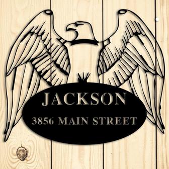 Custom Metal Sign, American Sign, American Eagle, Custom wall hanging, Family name, address sign, house number, personalized metal sign, art - Thegiftio UK