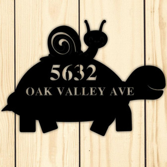 Custom Metal Sign, Address sign, Wall art, wall hanging, name sign, personalized sign, home decor, wall decor, Snail, custom sign, Turtle - Thegiftio UK