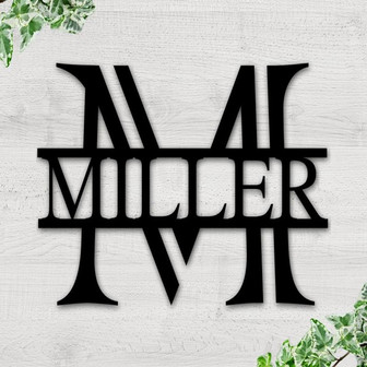 Custom Metal Sign, family sign, custom metal sign,Split Monogram,Housewarming gift,Initials,home decor,name,last names,letter,letter sign - Thegiftio UK