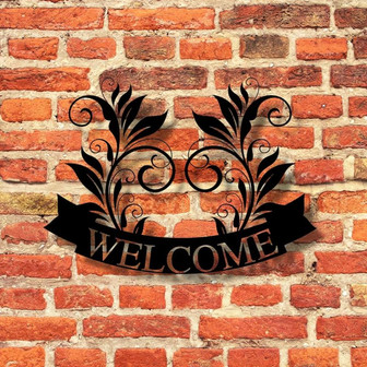 Custom Metal Welcome Sign, Front Porch Metal Sign, Personalized Welcome Sign, Door Hanger, Outdoor Metal Sign, Wedding Gift, Monogram Sign - Thegiftio UK