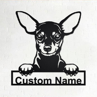 Custom Miniature Pinscher Dog Metal Wall Art, Personalized Miniature Pinscher Name Sign Decoration For Room, Miniature Pinscher Home Decor - Thegiftio UK