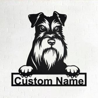 Custom Miniature Schnauzer Dog Metal Wall Art, Personalized Miniature Schnauzer Name Sign Decoration For Room,Miniature Schnauzer Home Decor - Thegiftio UK