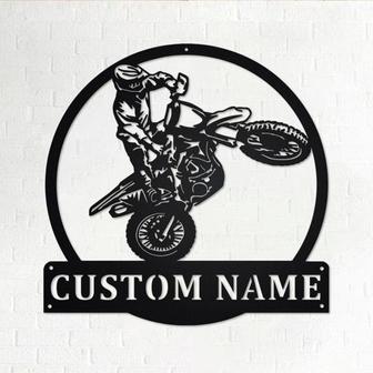 Custom Motocross Dirt Bike Metal Wall Art, Personalized Dirt Bike Name Sign Decoration For Room, Dirt Bike Home Decor, Custom Dirt Bike - Thegiftio UK