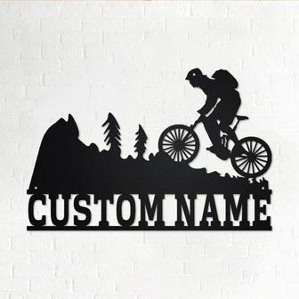 Custom Mountain Bike Metal Wall Art, Personalized Mountain Bike Name Sign Decoration For Room, Mountain Bike Home Decor Custom Mountain Bike - Thegiftio