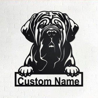 Custom Neapolitan Mastiff Dog Metal Wall Art, Personalized Neapolitan Mastiff Name Sign Decoration For Room, Neapolitan Mastiff Home Decor - Thegiftio UK