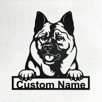 Custom Norwegian Elkhound Dog Metal Wall Art, Personalized Norwegian Elkhound Name Sign Decoration For Room, Norwegian Elkhound Home Decor - Thegiftio UK