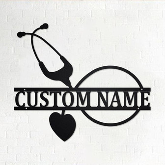 Custom Nurse Metal Wall Art , Personalized Medical Name Sign Decoration For Room, Doctor Outdoor Home Decor Gift RN LPN Angel, Custom Nurse - Thegiftio UK