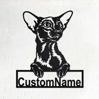 Custom Oriental Shorthair Cat Metal Wall Art,Personalized Oriental Shorthair Cat Name Sign Decoration For Room,Oriental Shorthair Home Decor - Thegiftio UK