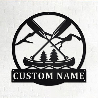 Custom Outdoor Canoeing Metal Wall Art, Personalized Canoeing Name Sign Decoration For Room, Canoeing Home Decor, Custom Canoeing, Camping - Thegiftio