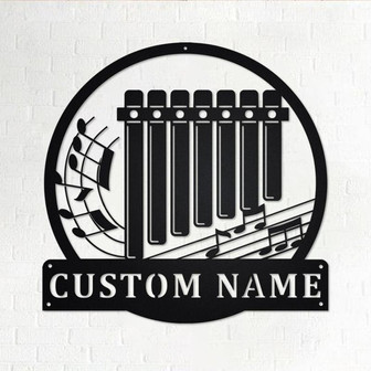 Custom Pan Flute Musical instrument Metal Wall Art, Personalized Pan Flute Teacher Name Sign Decoration For Room, Pan Flute Home Decor - Thegiftio UK