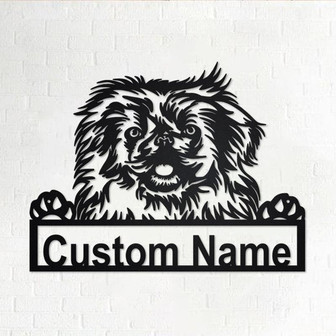 Custom Pekingese Dog Metal Wall Art, Personalized Pekingese Name Sign Decoration For Room, Pekingese Home Decor, Custom Dog, Pekingese Dog - Thegiftio UK