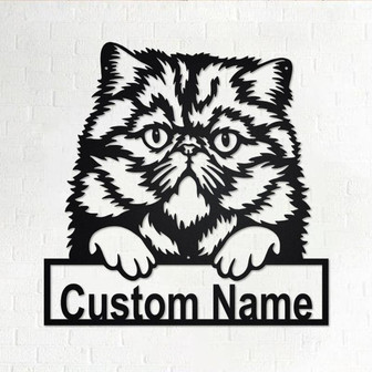 Custom Persian Cat Metal Wall Art, Personalized Persian Cat Name Sign Decoration For Room, Persian Cat Home Decor, Custom Persian Cat - Thegiftio UK