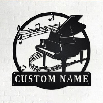 Custom Piano Musical instrument Metal Wall Art, Personalized Pianist Name Sign Decoration For Room, Piano Home Decor, Custom Piano, Pianist - Thegiftio UK