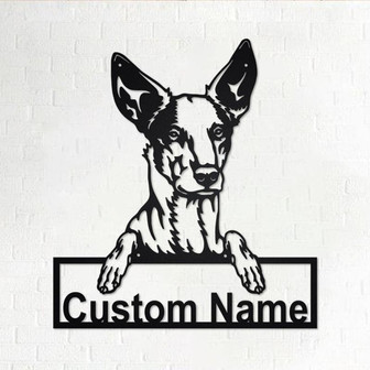 Custom Podenco Dog Metal Wall Art, Personalized Podenco Name Sign Decoration For Room, Podenco Home Decor, Custom Dog, Podenco Dog - Thegiftio UK