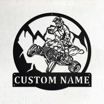 Custom Quad Biker ATV Metal Wall Art, Personalized Quad Biker Name Sign Decoration For Room, Quad Biker Metal Home Decor, Custom Quad Biker - Thegiftio UK