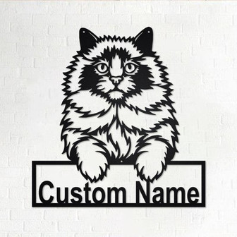 Custom Ragdoll Cat Metal Wall Art, Personalized Ragdoll Cat Name Sign Decoration For Room, Ragdoll Cat Home Decor, Custom Ragdoll Cat - Thegiftio UK
