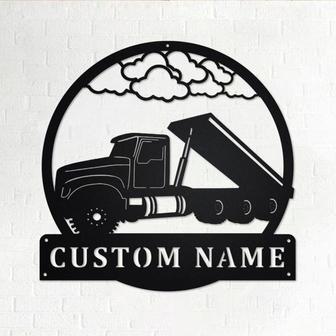 Custom Roll Off Truck Metal Wall Art, Personalized Truck Driver Name Sign Decoration For Room, Roll Off Truck Home Decor. Custom Truck - Thegiftio UK