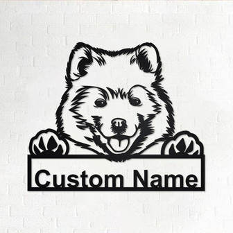 Custom Samoyed Dog Metal Wall Art, Personalized Samoyed Name Sign Decoration For Room, Samoyed Home Decor, Custom Dog, Samoyed Dog Lover - Thegiftio UK
