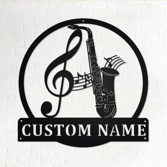 Custom Saxophone Metal Wall Art, Personalized Saxophone Name Sign Decoration For Room, Saxophone Home Decor, Custom Saxophone, Saxophone - Thegiftio UK