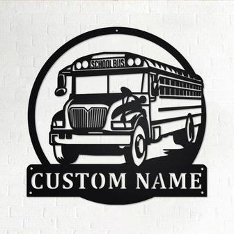 Custom School Bus Metal Wall Art, Personalized Bus Driver Name Sign Decoration For Room, School Bus Home Decor, Custom Bus Driver,School Bus - Thegiftio UK