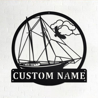 Custom Schooner Ship Metal Wall Art, Personalized Schooner Ship Name Sign Decoration For Room, Schooner Ship Metal Home Decor - Thegiftio UK