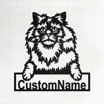 Custom Selkirk Rex Cat Metal Wall Art, Personalized Selkirk Rex Cat Name Sign Decoration For Room, Selkirk Rex Cat Home Decor, Custom Cat - Thegiftio UK