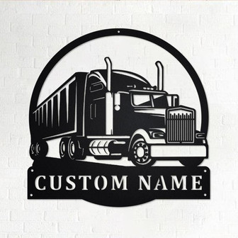 Custom Semi Truck Metal Wall Art, Personalized Truck Driver Name Sign Decoration For Room, Semi Truck Home Decor, Custom Truck,Trucker Gift - Thegiftio UK