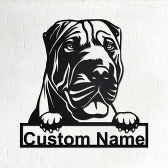 Custom Shar Pei Dog Metal Wall Art, Personalized Shar Pei Dog Name Sign Decoration For Room, Shar Pei Dog Home Decor, Custom Dog, Shar Pei - Thegiftio UK