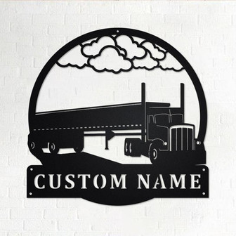 Custom Side Dump Truck Metal Wall Art, Personalized Truck Driver Name Sign Decoration For Room, Side Dump Truck Home Decor, Trucker Gift - Thegiftio UK