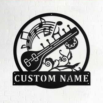 Custom Sitar Musical Instrument Metal Wall Art, Personalized Sitar Name Sign Decoration For Room, Sitar Home Decor, Custom Sitar, Sitar - Thegiftio UK