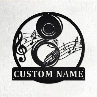 Custom Sousaphone Musical Instrument Metal Wall Art, Personalized Sousaphone Teacher Name Sign Decoration For Room, Sousaphone Home Decor - Thegiftio UK