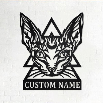 Custom Sphynx Cat Metal Wall Art, Personalized Sphynx Cat Name Sign Decoration For Room, Sphynx Cat Metal Home Decor, Custom Sphynx Cat - Thegiftio