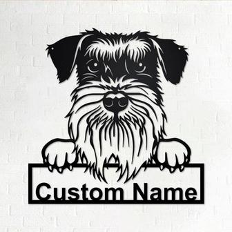 Custom Standard Schnauzer Dog Metal Wall Art, Personalized Standard Schnauzer Name Sign Decoration For Room, Standard Schnauzer Home Decor - Thegiftio UK