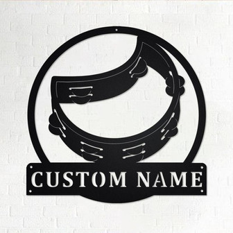 Custom Tambourine Musical Instrument Metal Wall Art, Personalized Tambourine Teacher Name Sign Decoration For Room, Tambourine Home Decor - Thegiftio UK