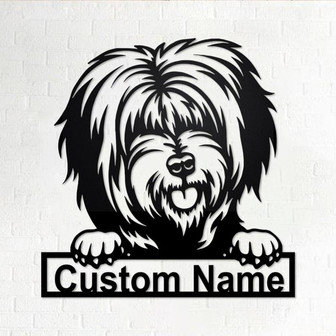 Custom Tibetan Terrier Dog Metal Wall Art, Personalized Tibetan Terrier Name Sign Decoration For Room, Tibetan Terrier Home Decor,Custom Dog - Thegiftio UK