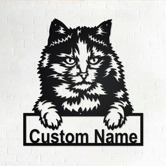 Custom Tortoiseshell Cat Metal Wall Art, Personalized Tortoiseshell Cat Name Sign Decoration For Room, Tortoiseshell Cat Home Decor - Thegiftio