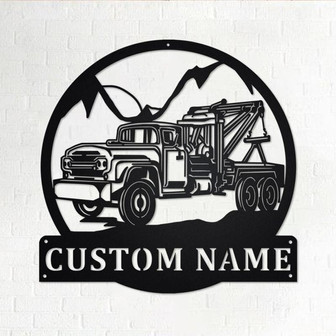Custom Tow Truck Metal Wall Art, Personalized Tow Truck Name Sign Decoration For Room, Tow Truck Metal Home Decor, Custom Tow Truck - Thegiftio UK