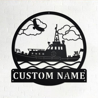 Custom Tugboat Metal Wall Art, Personalized Tugboat Name Sign Decoration For Room, Tugboat Metal Home Decor, Custom Tugboat - Thegiftio UK