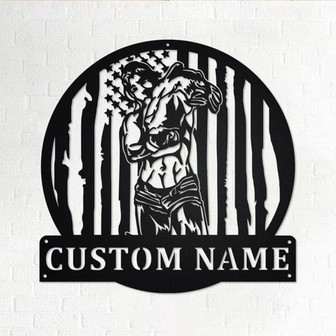 Custom USA Female Noodler Catfish Metal Wall Art, Personalized Noodling Head Name Sign Decoration For Room, Noodler Catfish Head Home Decor - Thegiftio