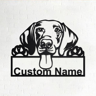 Custom Weimaraner Dog Metal Wall Art, Personalized Weimaraner Name Sign Decoration For Room, Weimaraner Home Decor, Custom Dog, Weimaraner - Thegiftio UK